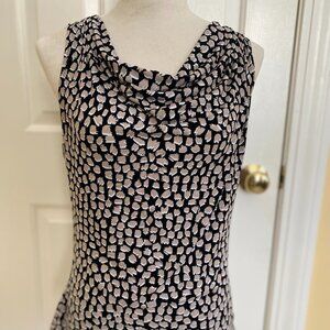 CALVIN KLEIN leopard cowel neck shirt, sz S